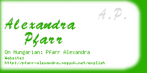 alexandra pfarr business card